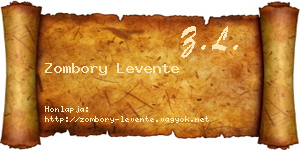 Zombory Levente névjegykártya